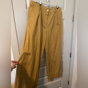 LOFT Mustard Wide-Leg Trousers NWT